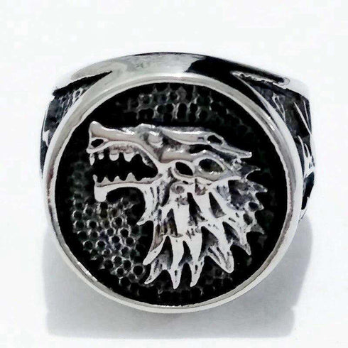 Bague Loup pour Homme (Acier)